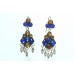 Earrings Silver 925 Sterling Dangle Drop Women Crystal with Foil Handmade B578